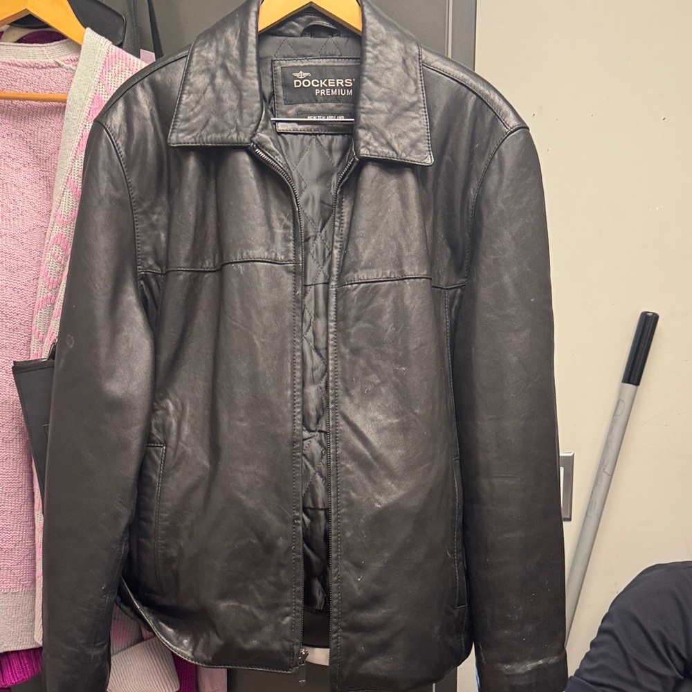 Dockers Black Leather Men's Jacket
